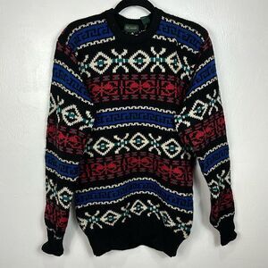 Neil Martin Vintage Wool Fair Isle Print Pullover Sweater Size S